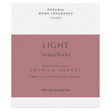 Aromaworks glass candle Amyris and Orange 220g, UK version