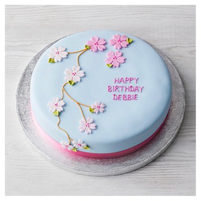 Cherry blossom cake with vanilla buttercream and raspberry jam, UK version