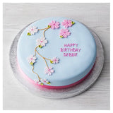 Cherry blossom cake with vanilla buttercream and raspberry jam, UK version