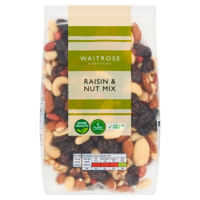 Waitrose Nuts & Raisins mixed nut and raisin snack 500g - British product
