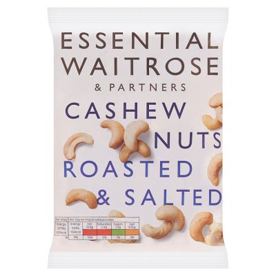 Waitrose Essential roasted salted cashew nuts 200g - British product