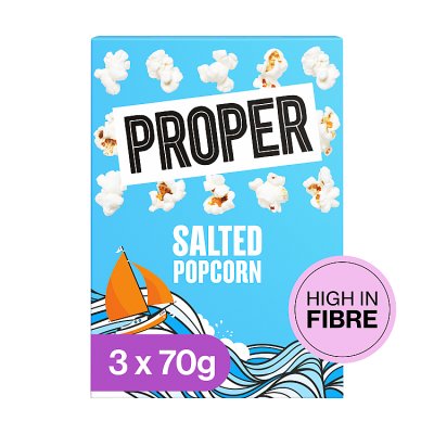 Proper Corn salted microwave popcorn 3x70g, UK version