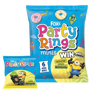 Fox's Party Rings Minis iced biscuits 6x21g, UK version