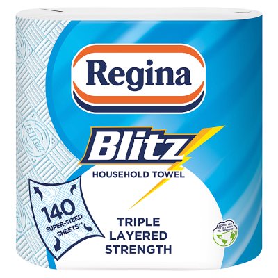 Regina Blitz 3 ply household towels 2x70 sheets - British product
