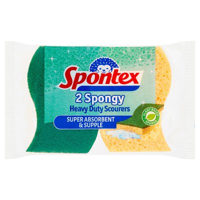 Spontex heavy duty sponge scourers 2 pack, imported from the UK