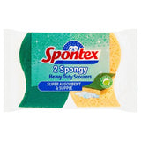 Spontex heavy duty sponge scourers 2 pack, imported from the UK