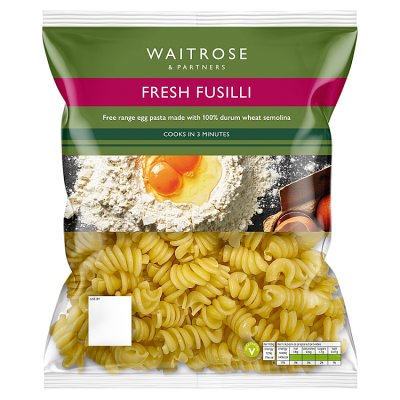 Waitrose fresh fusilli pasta 500g - British product