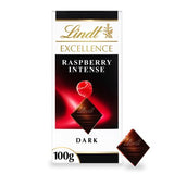 Lindt dark raspberry chocolate bar 100g, imported from the UK