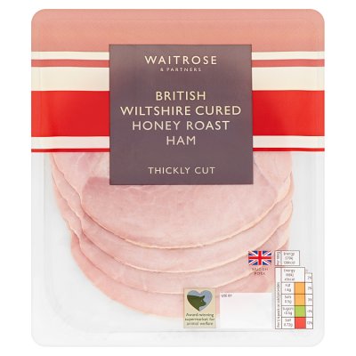 Waitrose honey roast thick cut ham 130g (British brand)