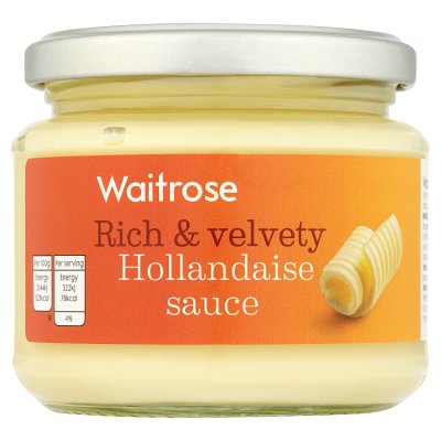 Waitrose hollandaise sauce 190g glass jar - British product