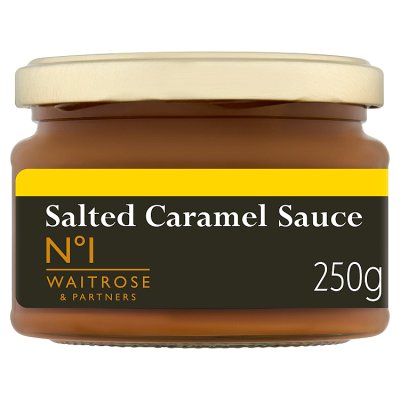 Waitrose No.1 salted caramel dessert sauce 250g, imported from the UK