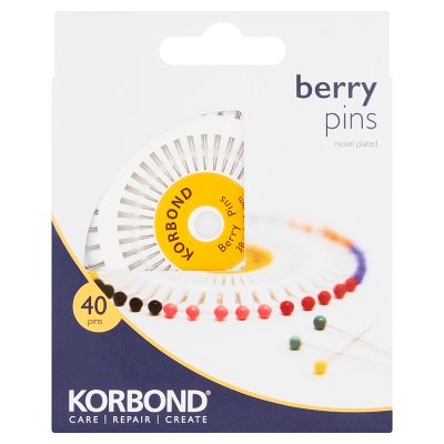 Korbond dressmaking berry pins 40 pack (British brand)