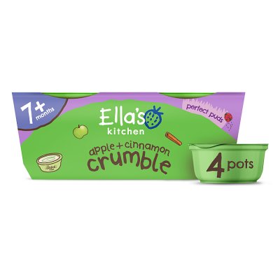 Ella's Kitchen organic apple cinnamon crumble baby food 4x80g - British product