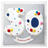 50th birthday balloon and stars cake, imported from the UK