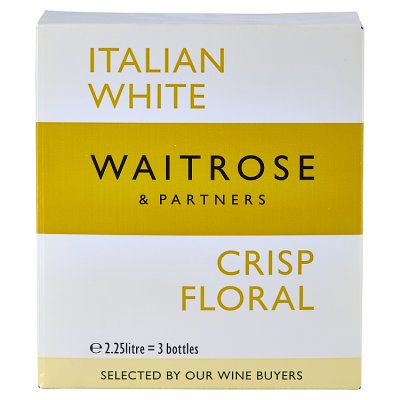 Waitrose Italian White Crisp & Floral 2.25L bag in box (British brand)