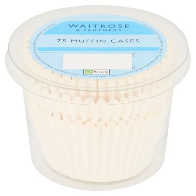 Waitrose white muffin cases 75 pack (British brand)