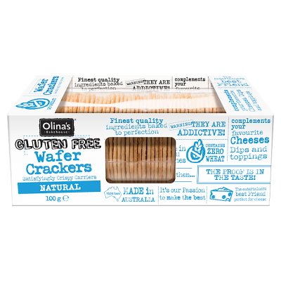 Olina's gluten free wafer crackers natural 100g - British product