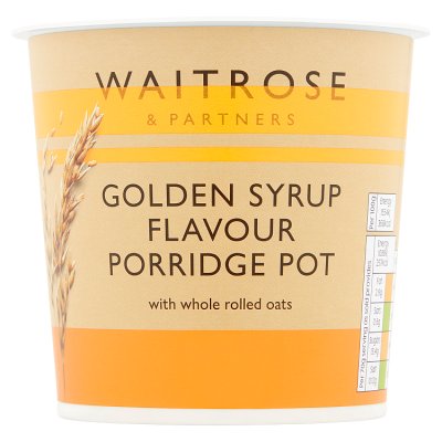 Waitrose golden syrup porridge pot 70g, UK version