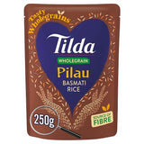 Tilda wholegrain basmati pilau rice 250g, imported from the UK