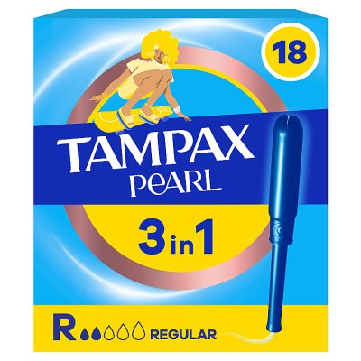 Tampax Pearl Regular tampon applicator 22ct, imported from the UK