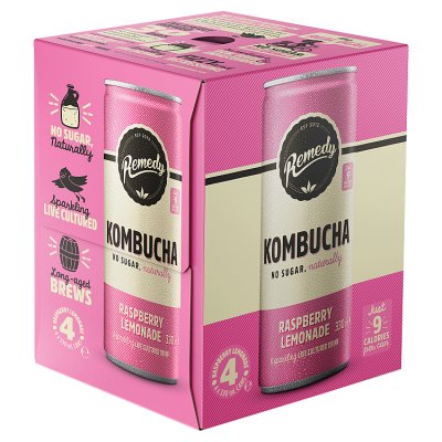 Remedy kombucha Raspberry Lemonade 4x330ml - British product