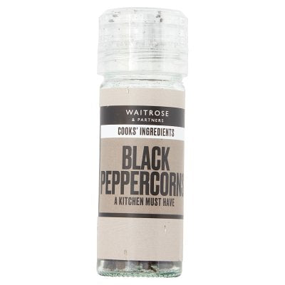 Cooks' Ingredients whole black peppercorns 42g, imported from the UK