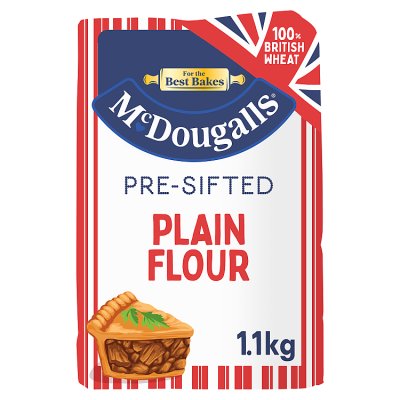 McDougalls plain flour pre-sifted 1.1kg, imported from the UK