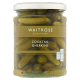 Waitrose cocktail gherkins 290g jar - British product