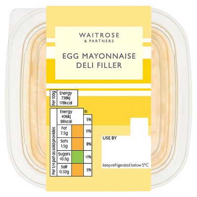 Waitrose Egg Mayonnaise Deli Filler 220g (British brand)