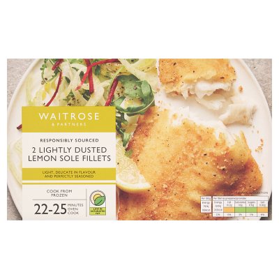 Waitrose lightly dusted lemon sole fillets 270g, UK version