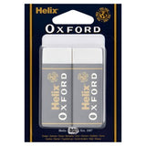 Helix Oxford sleeved erasers pack of 2 large (British brand)