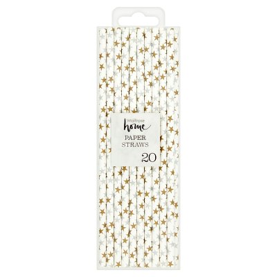 JL gold and silver paper straws 20 pack (British brand)