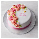 Rose cake with buttercream rosettes and bee decoration (British brand)