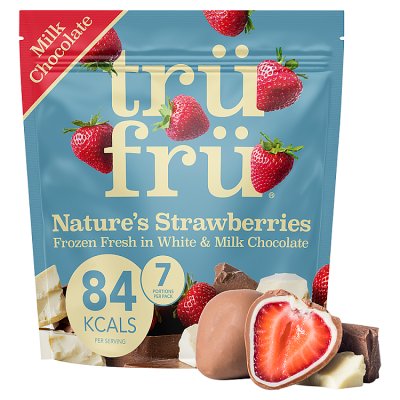 TruFru frozen strawberries in white and milk chocolate 200g (British brand)