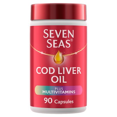 Seven Seas cod liver oil and multivitamin capsules 90s, UK version