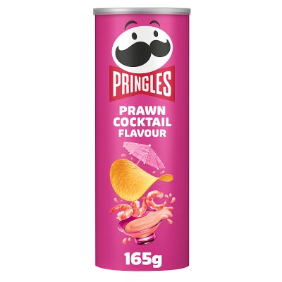 Pringles prawn cocktail crisps 165g, imported from the UK