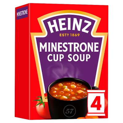 Heinz Minestrone Cup Soup 4 x 18g, imported from the UK