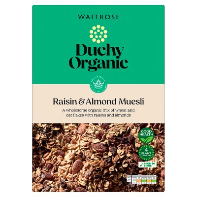 Duchy Organic muesli with raisins and almonds 750g, imported from the UK