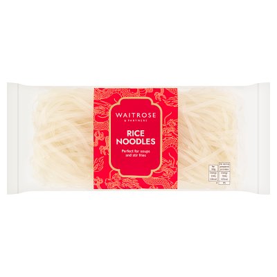 Waitrose wide rice noodles 180g for pad Thai (British brand)