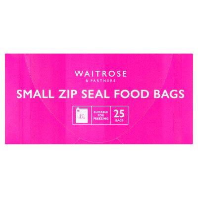 Waitrose small zip lock food bags 25s - British product