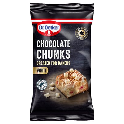 Dr Oetker white chocolate chunks 100g for baking, UK version