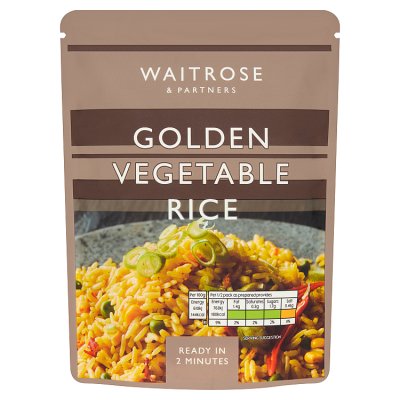 Waitrose golden vegetable rice 250g microwave pouch (British brand)
