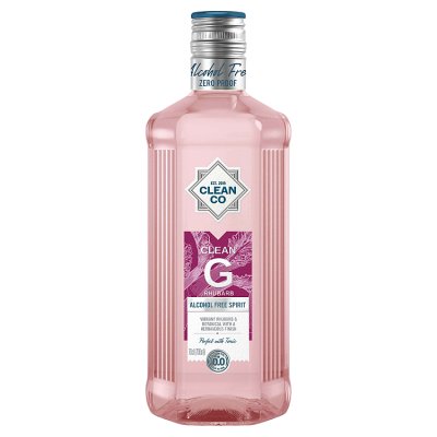 Clean G non-alcoholic rhubarb gin 70cl, imported from the UK