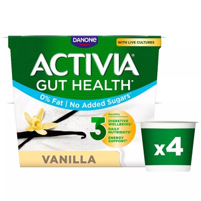Activia vanilla no added sugar yogurt multipack 4x115g, UK version