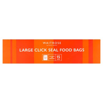 Waitrose large resealable food bags 15 pack, imported from the UK