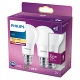 Philips LED bulb warm white E27 8W 2-pack - British product