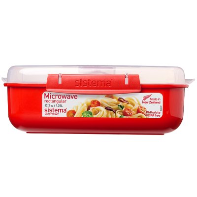 Sistema microwave rectangular box with steam vent, imported from the UK