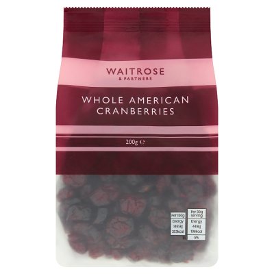 Waitrose whole American cranberries 200g - British product
