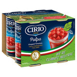 Cirio polpa chopped tomatoes 4x400g pack, UK version