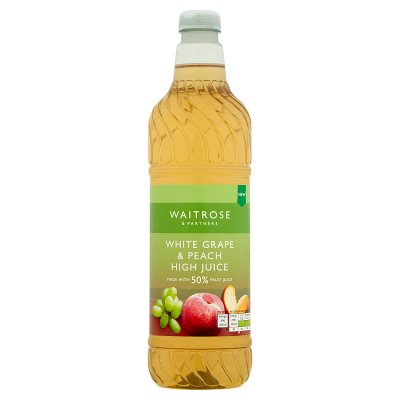 Waitrose white grape and peach high juice 1 litre - British product